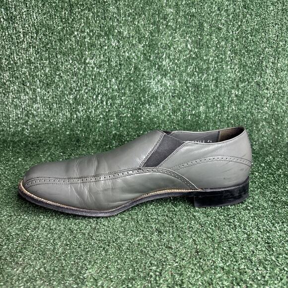 Vintage Mens Stacy Adams Gray Leather Slip On Loafers Shoes Sz 9.5 D main image 6